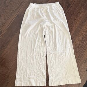 White Wide-Leg Pants Leset pointenelle